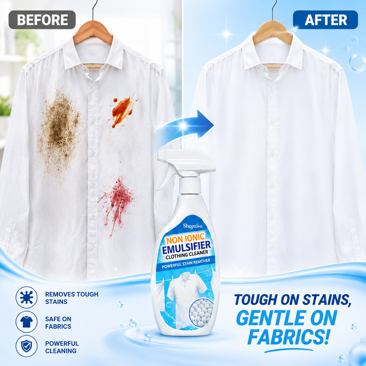 All-Purpose Clothing Stain Cleaner – Removes Coffee, Wine & Oil Stains in Seconds! BUY 1 GET 1 FREE