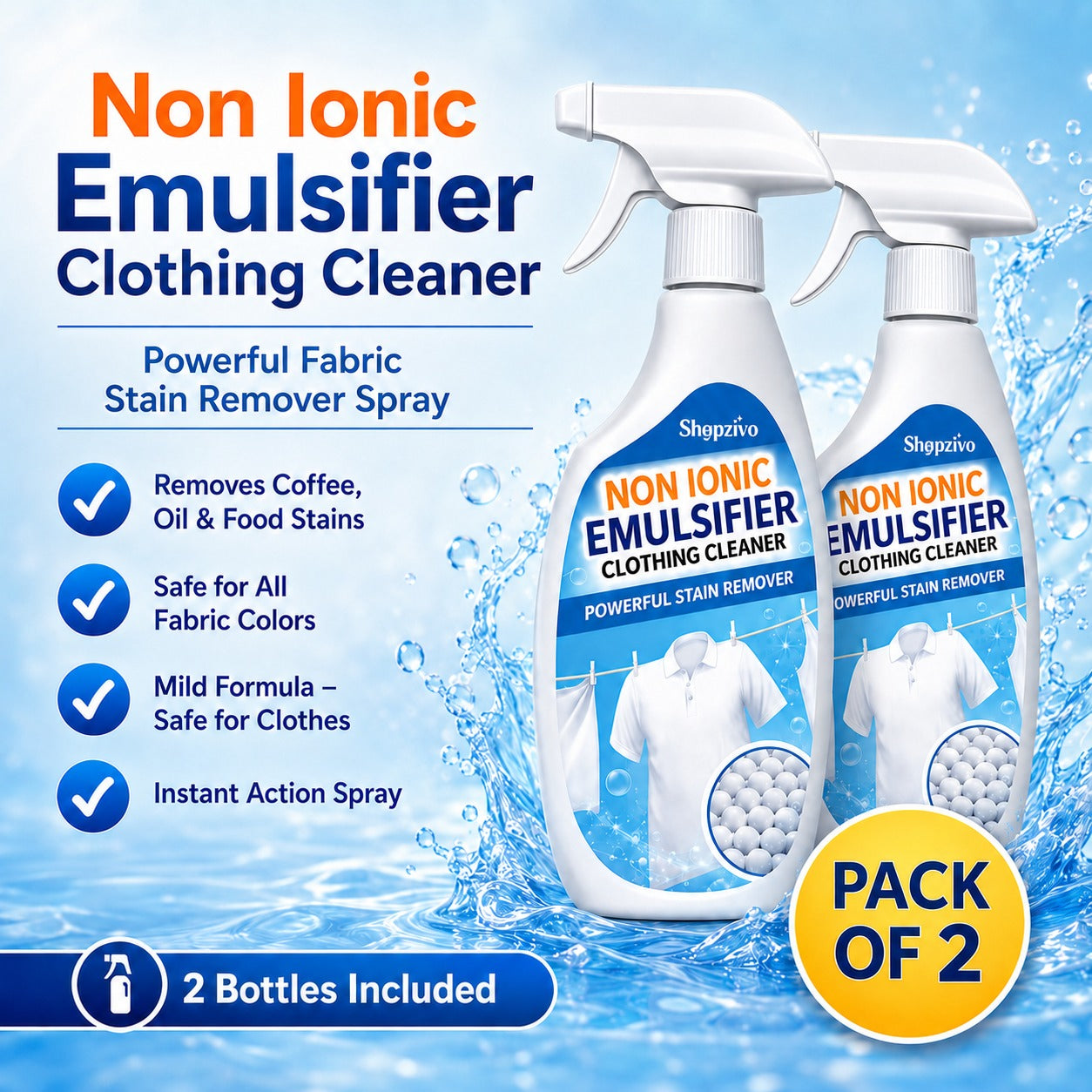 All-Purpose Clothing Stain Cleaner – Removes Coffee, Wine & Oil Stains in Seconds! BUY 1 GET 1 FREE